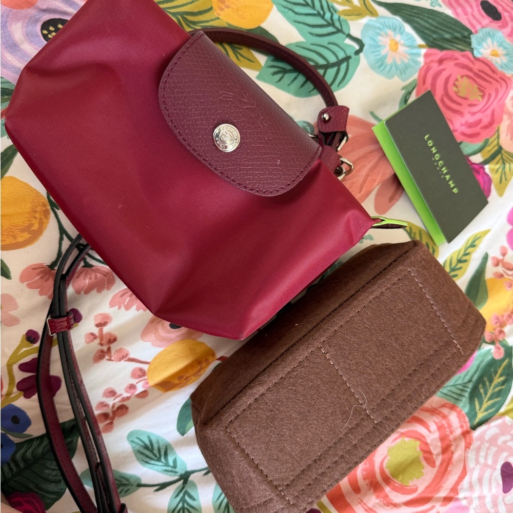 Longchamp Crossbody Bag in Burgundy and Brown